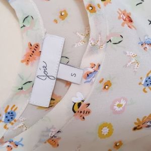 NWOT Joie silk bug floral tank